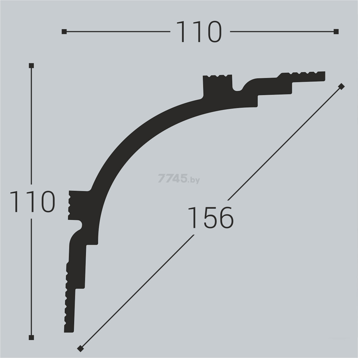 Плинтус потолочный BELLO DECO XPS К14 2000х110х110 мм (1230) - Фото 3