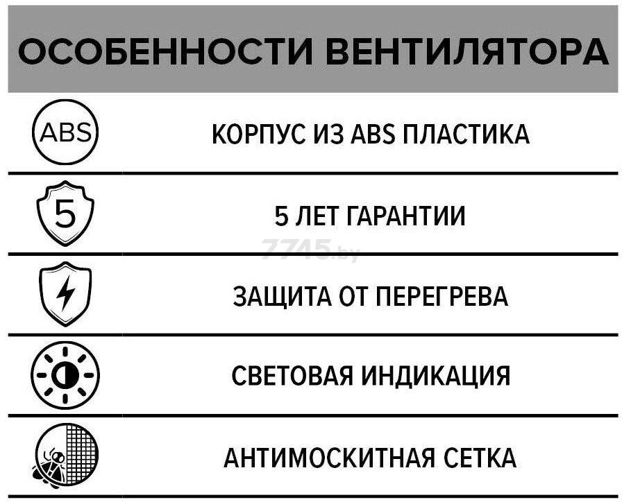 Вентилятор вытяжной накладной ЭРА ERA 6 - Фото 5