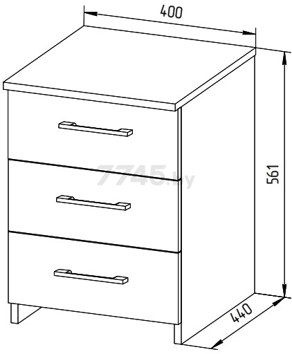 Комод MYSTAR Вирджиния ИВ-100.1809.00 Сосна Каньон 40х44х56,1 см - Фото 4