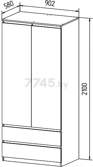 Шкаф MYSTAR Сноули 900.1 ИВ-121.10.01 Гикори Кингстон 90,2х58х210 см - Фото 6