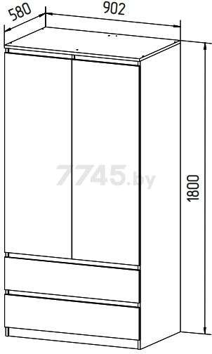 Шкаф MYSTAR Сноули 900 ИВ-121.06.01 Белый 90,2х58х180 см - Фото 6