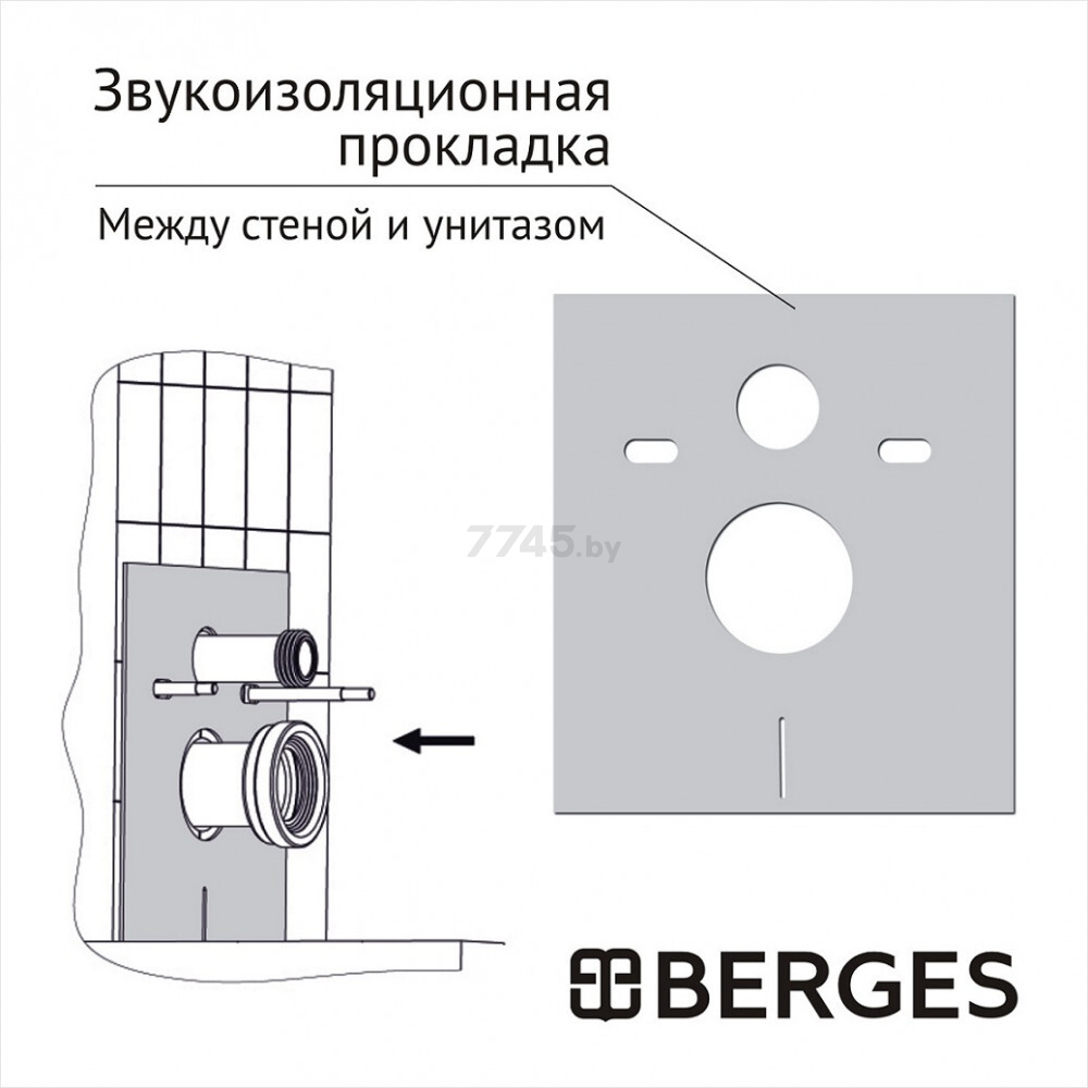 Инсталляция для подвесного унитаза BERGES Atom 410 (040332) - Фото 11