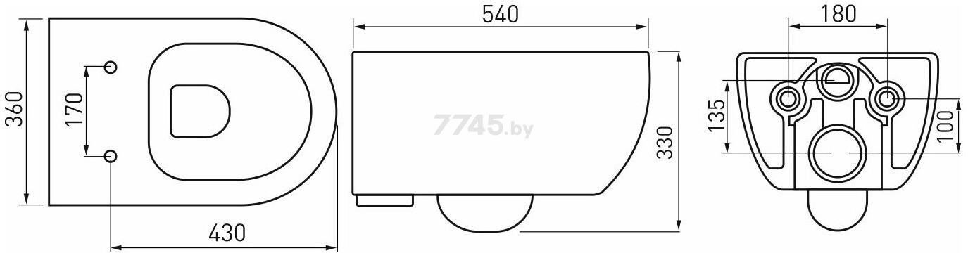 Унитаз с инсталляцией BERGES Atom Line 410 (043356) - Фото 11