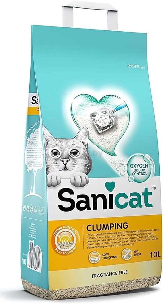 Наполнитель для туалета бентонитовый комкующийся SANICAT Clumping Unscented 10 л 8,4 кг (805814)