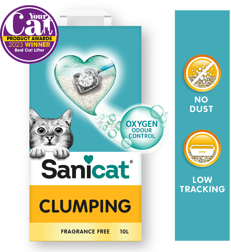 Наполнитель для туалета бентонитовый комкующийся SANICAT Clumping Unscented 10 л 8,4 кг (805814) - Фото 4