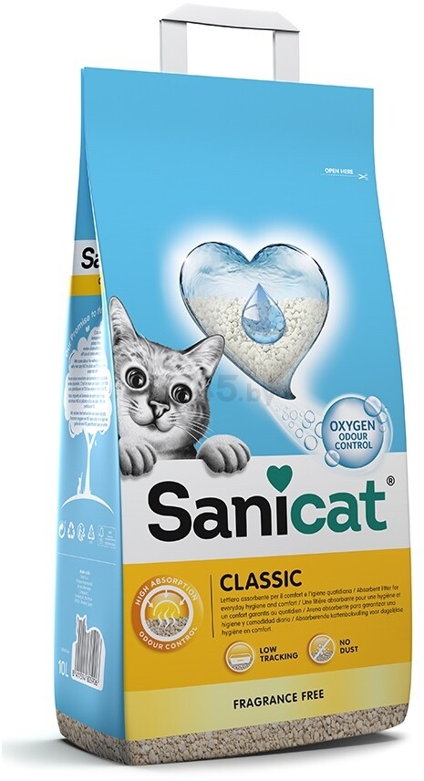 Наполнитель для туалета минеральный впитывающий SANICAT Classic unscented 5 л 3,48 кг (806224)