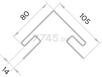 Угол наружный 80 FINEBER Extra Acrylic могано 3 м - Фото 2