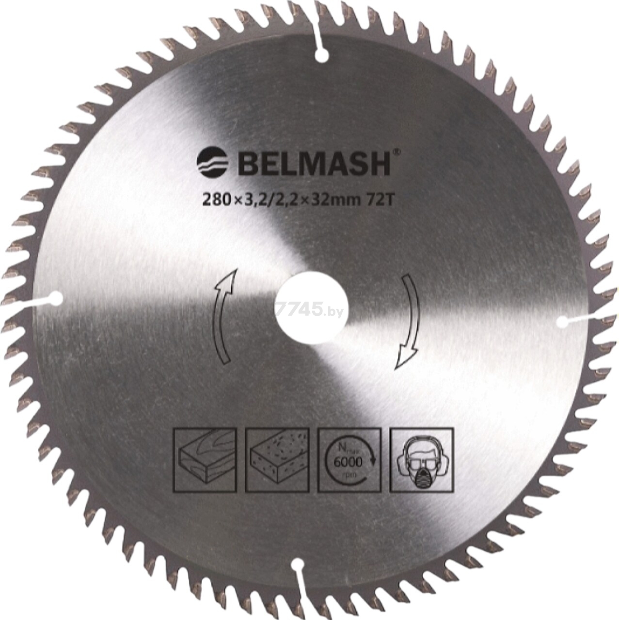 Диск пильный 280х32х3,2/2,2 мм 72 зуба BELMASH (9335)