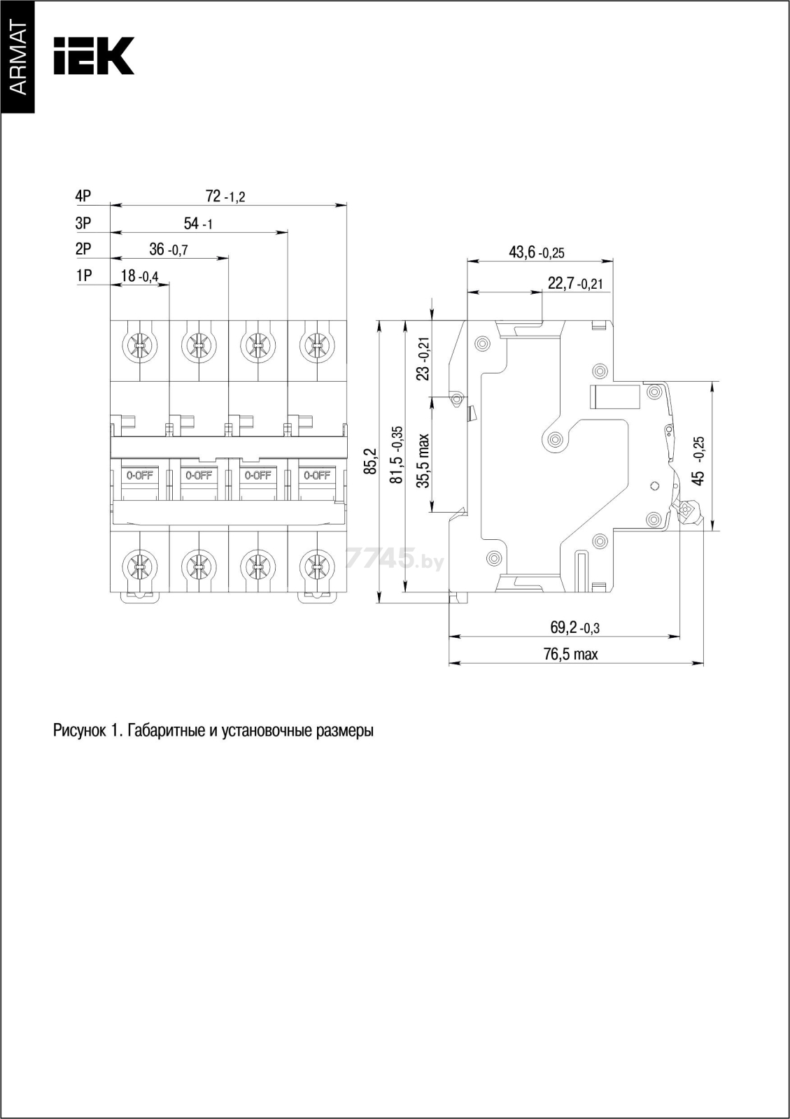 Автоматический выключатель IEK ARMAT M06N 1P 16А С 6кА (AR-M06N-1-C016) - Фото 11