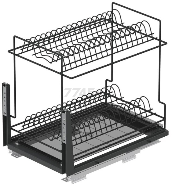 Корзина выдвижная двухуровневая для посуды STARAX Tandem антрацит (S-2111-A)