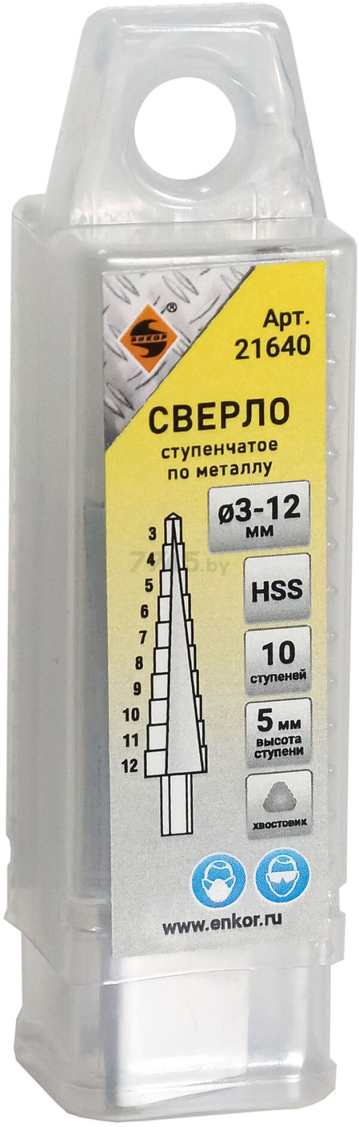 Сверло ступенчатое по металлу 3-12 мм ЭНКОР (21640) - Фото 3