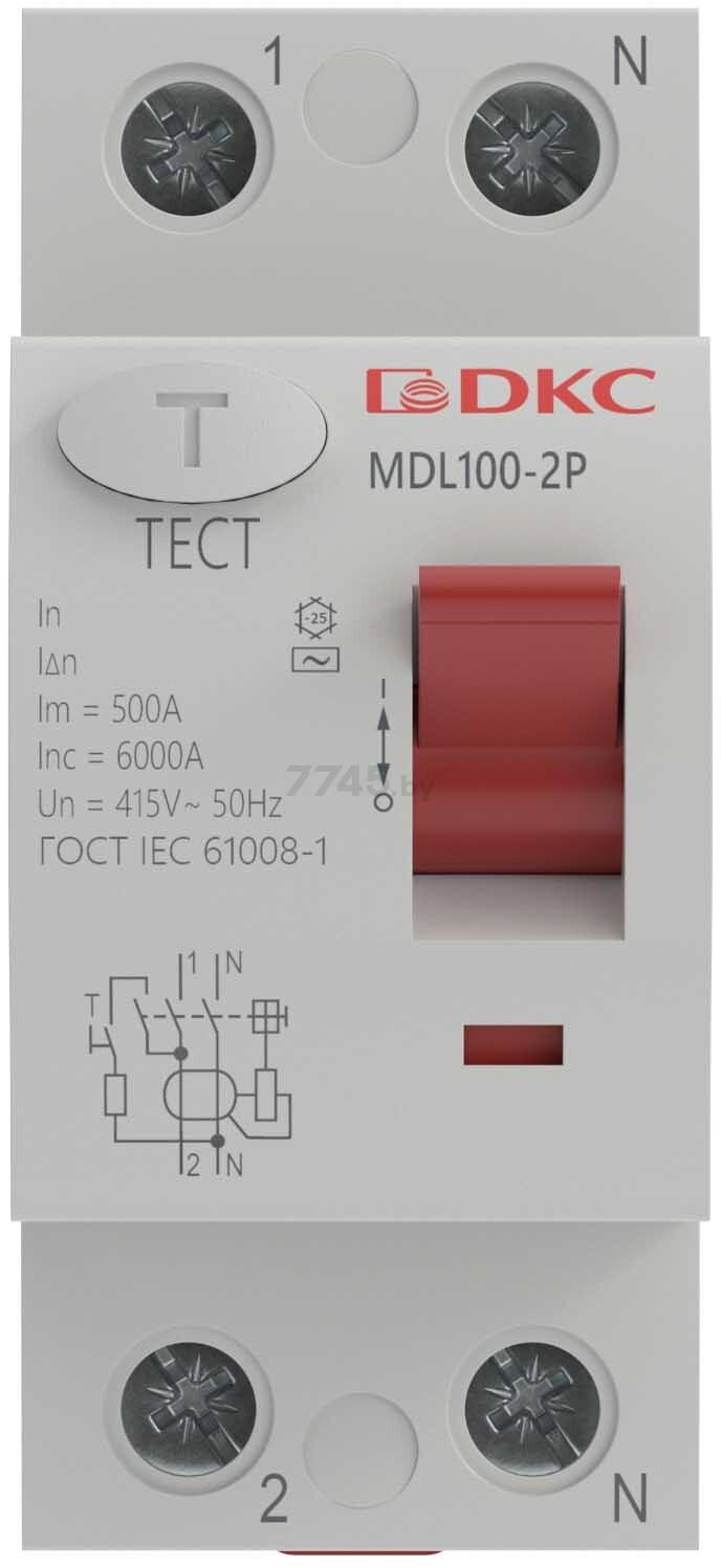 УЗО ВДТ DKC YON MAX MDL100 2P 10mA 25A тип АС 2М (MDL100-2P1-25-AC) - Фото 2