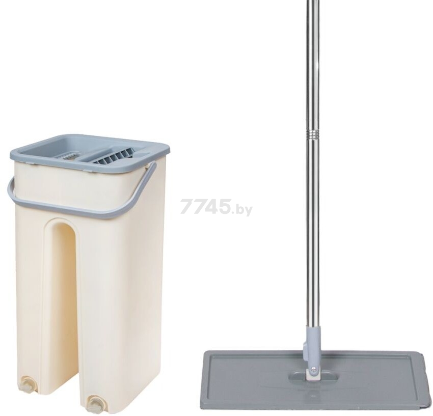 Швабра с отжимным ведром PERFECTO LINEA Scratch mop бежевая (43-012024) - Фото 4