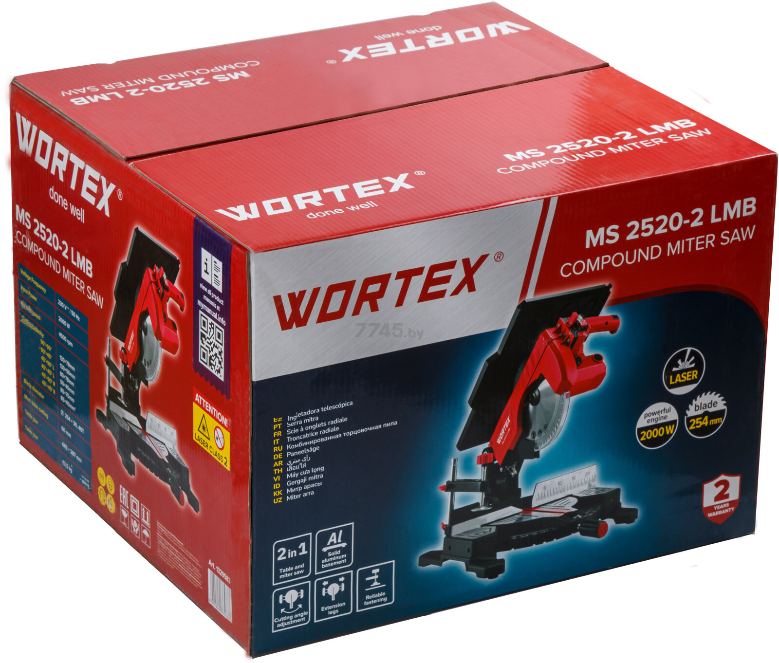 Пила торцовочная комбинированная WORTEX MS 2520-2 LMB (1329583) - Фото 17