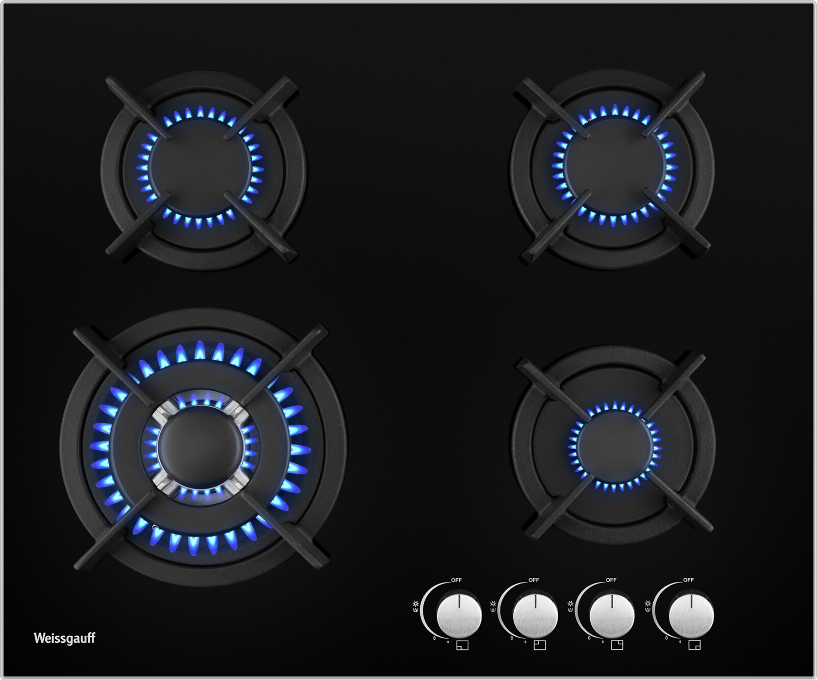Панель варочная газовая WEISSGAUFF HGG 640 BG Nano Glass (HGG640BGNanoGlass)
