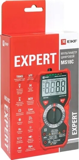 Мультиметр цифровой EKF Expert MS18C (In-180701-pm18C) - Фото 19