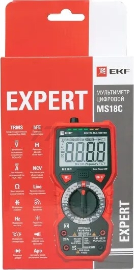 Мультиметр цифровой EKF Expert MS18C (In-180701-pm18C) - Фото 20