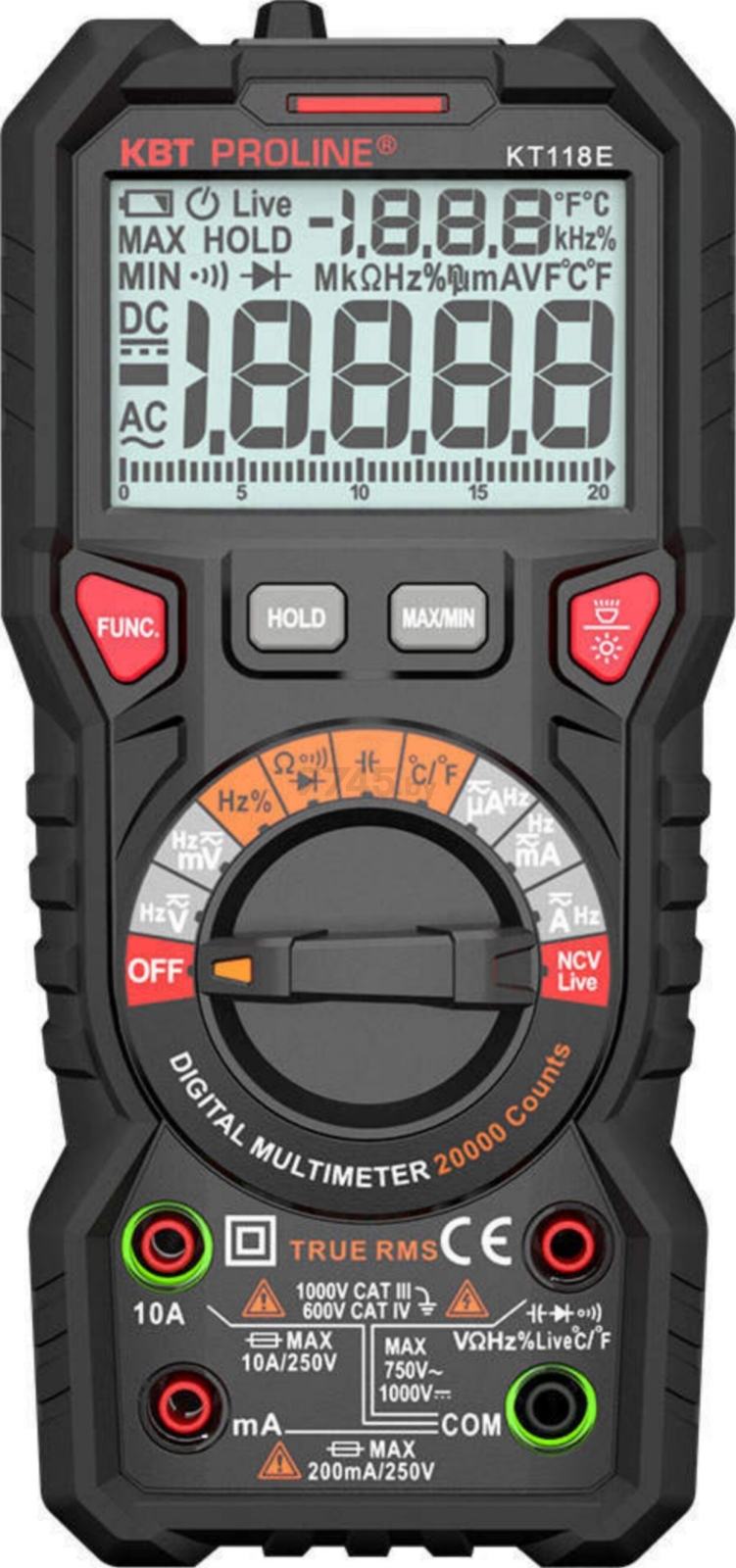 Мультиметр цифровой КВТ Proline KT 118E (88548) - Фото 2