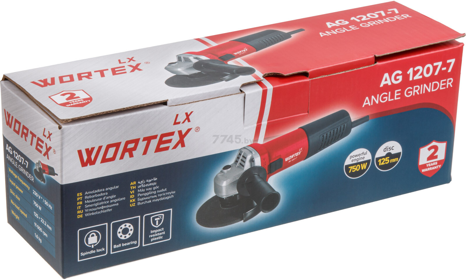 Шлифмашина угловая (болгарка) WORTEX LX AG 1207-7 (1335618) - Фото 8