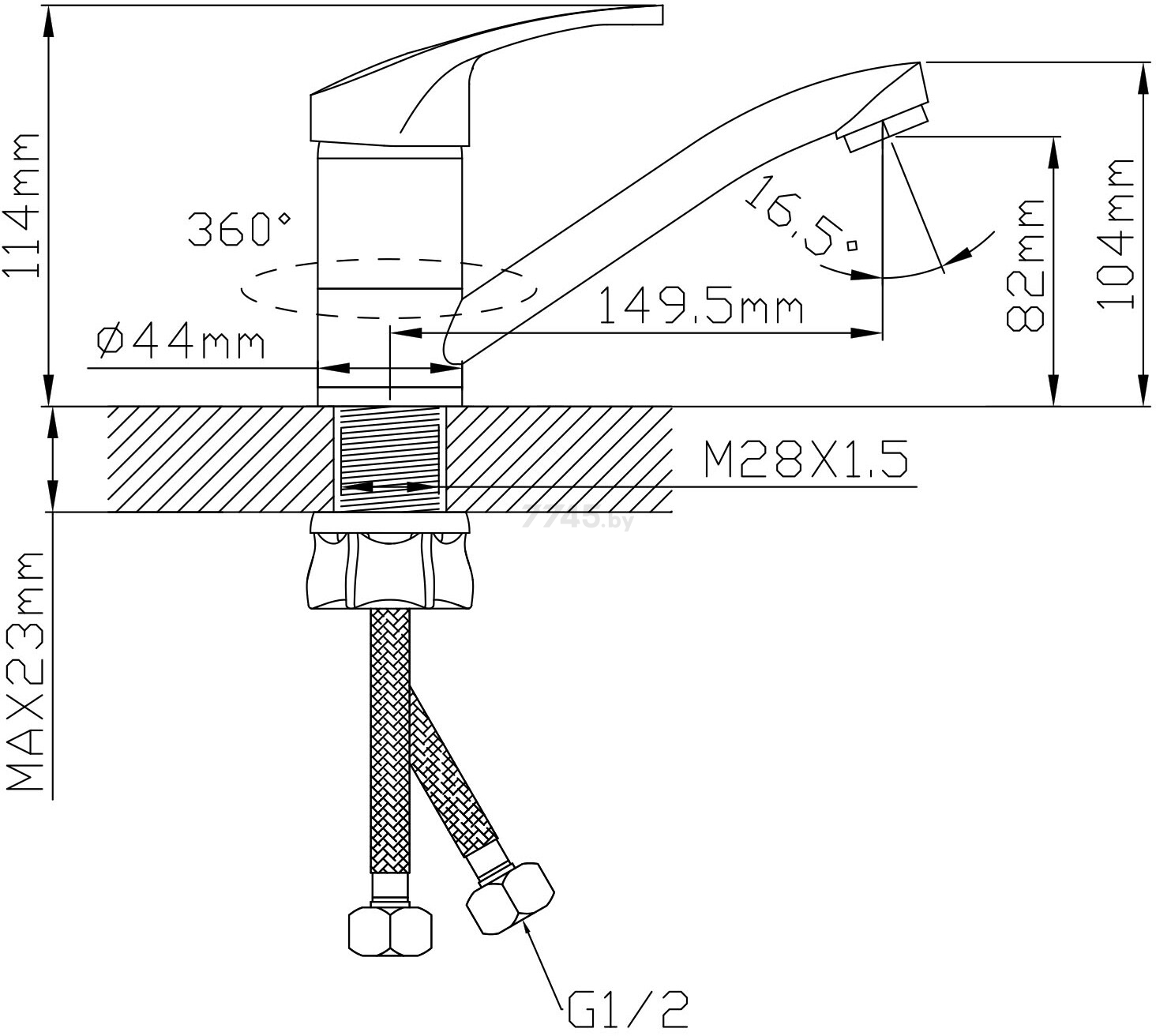 Смеситель для кухни AV ENGINEERING Urs (AVURS4-A120-448) - Фото 2