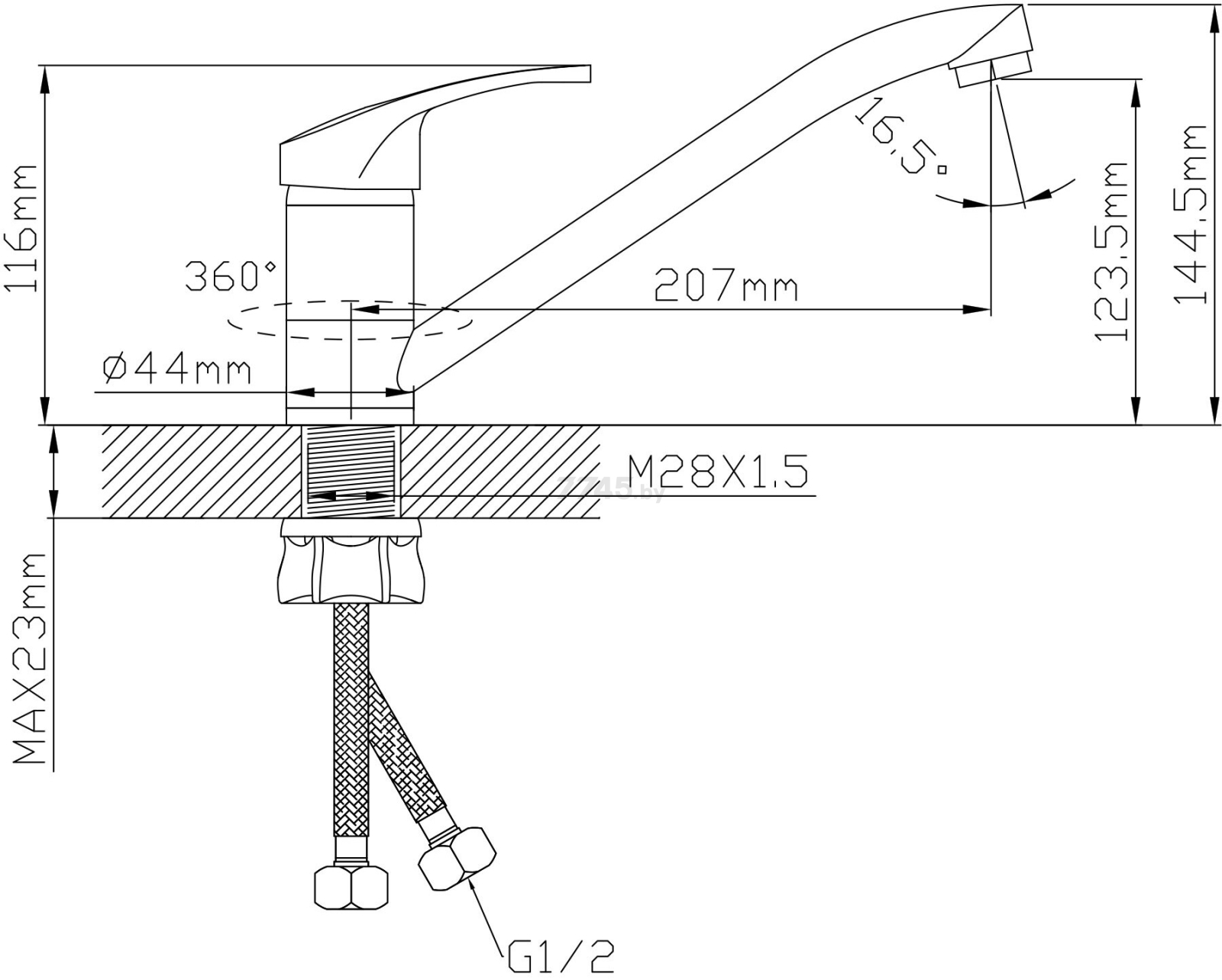 Смеситель для кухни AV ENGINEERING Urs (AVURS4-A120-449) - Фото 2