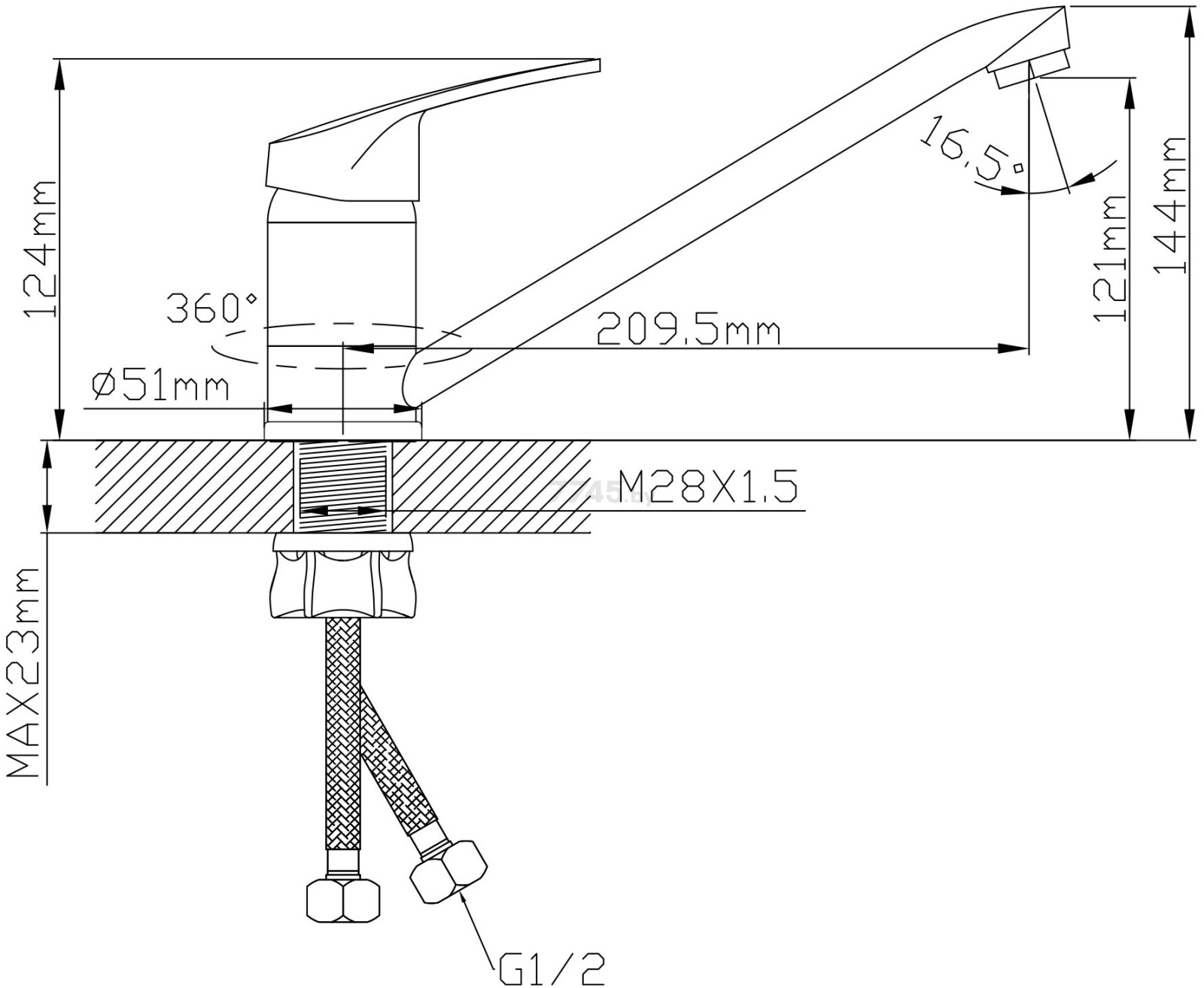 Смеситель для кухни AV ENGINEERING Rom (AVROM4-A107-449) - Фото 2