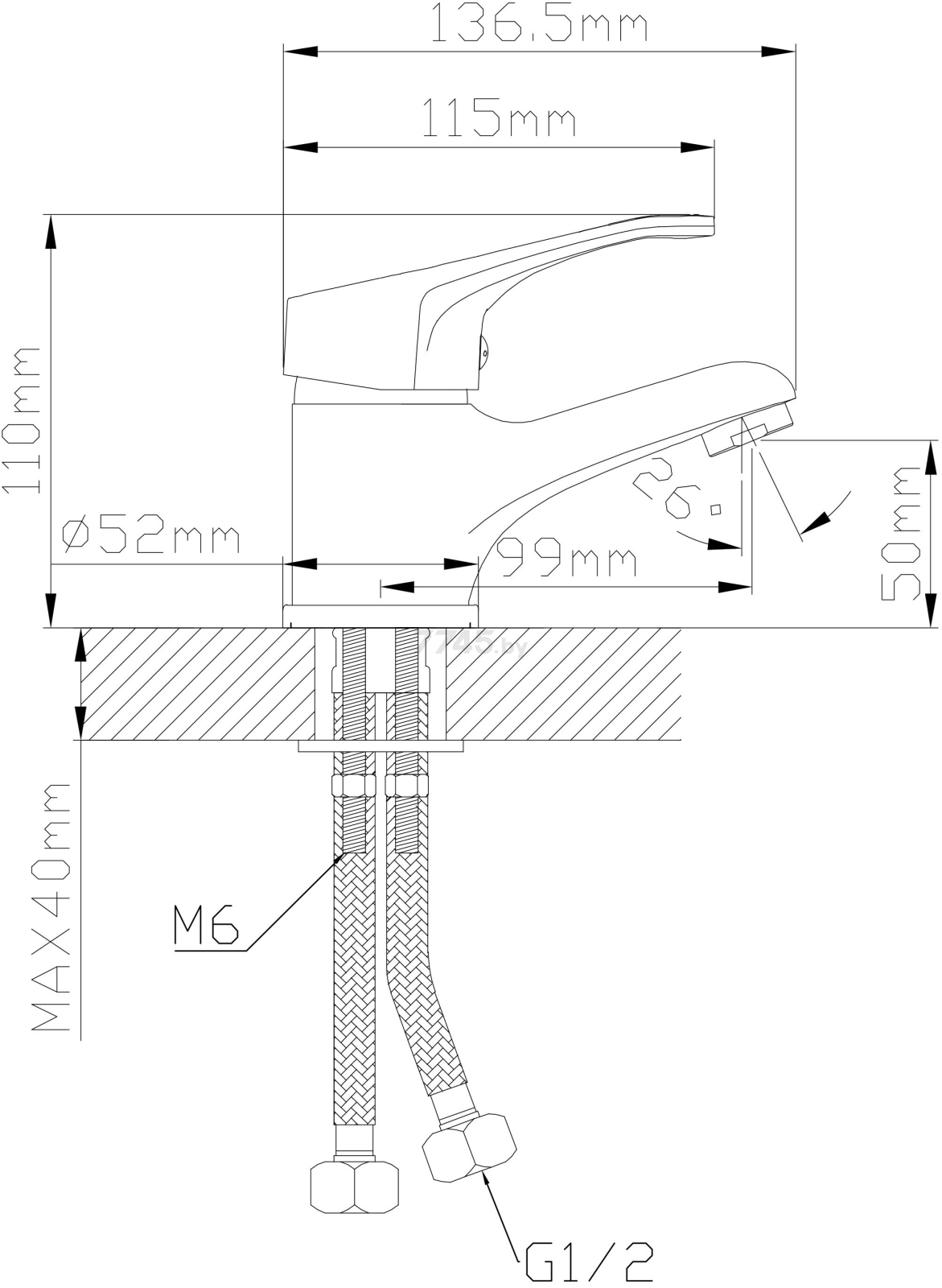 Смеситель для умывальника AV ENGINEERING Bas (AVBAS1-A294-410) - Фото 2