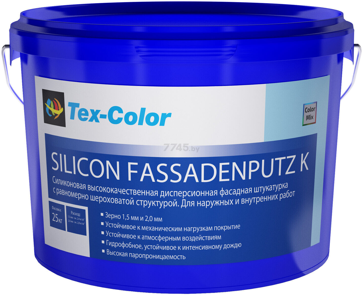 Штукатурка силиконовая декоративная TEXCOLOR Silikon Fassadenputz K 1,5 мм 25 кг