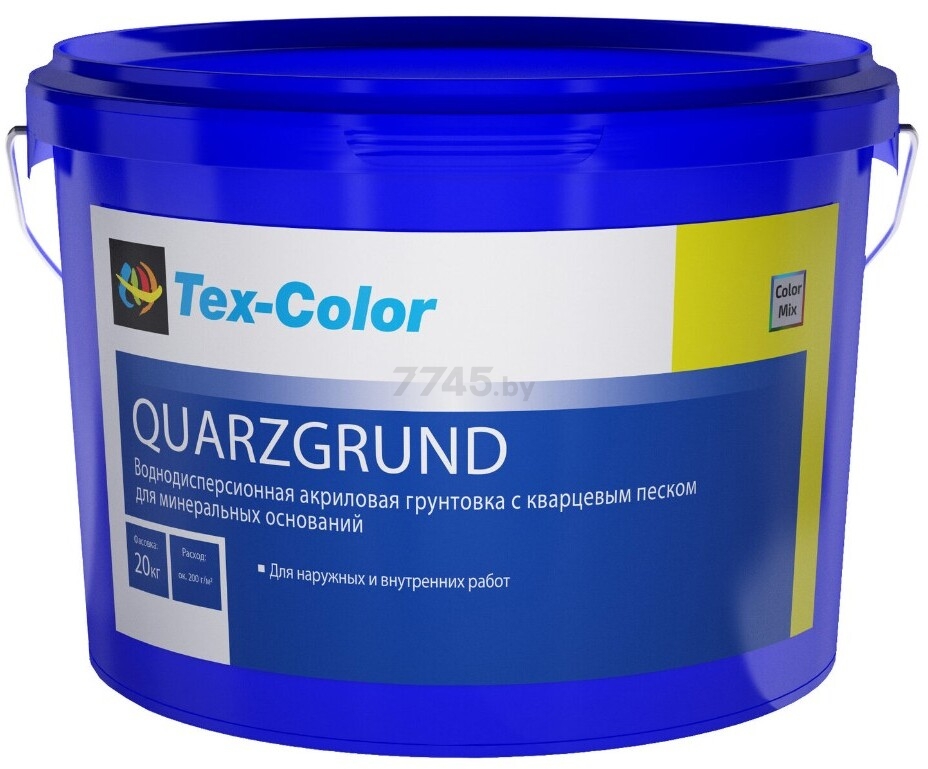 Грунтовка адгезионная TEXCOLOR Quarzgrund с кварцевым песком 20 кг