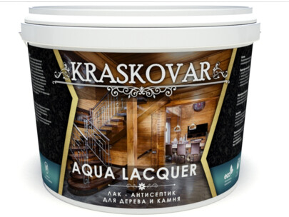 Лак акриловый KRASKOVAR Aqua Lacquer для дерева и камня бесцветный 2 л (2215)