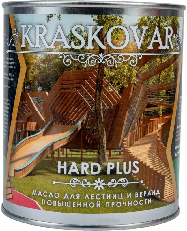 Масло KRASKOVAR Hard Plus повышенной прочности для лестниц и веранд бесцветный 0,75 л (2114) - Фото 2