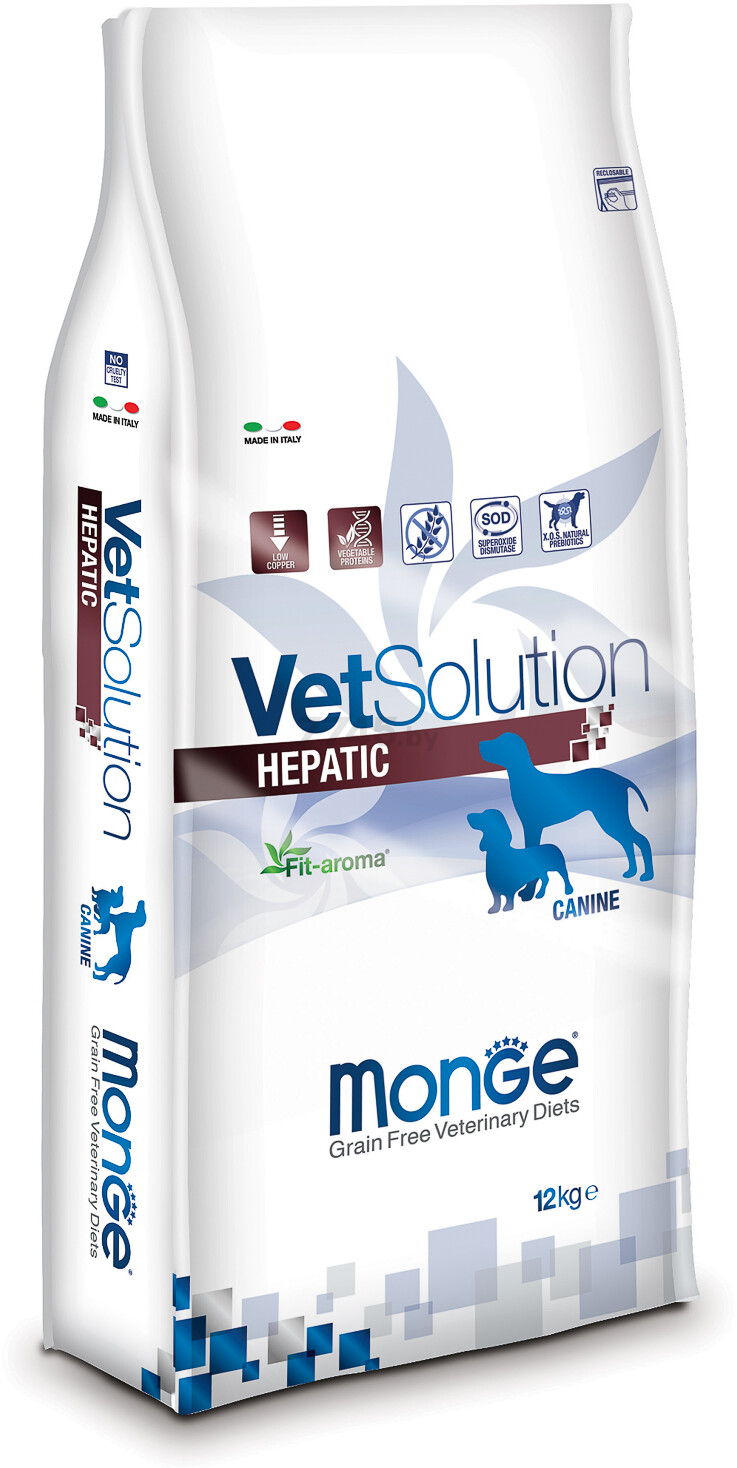 Сухой корм для собак MONGE VetSolution Dog Hepatic при заболеваниях печени 12 кг (70081184)