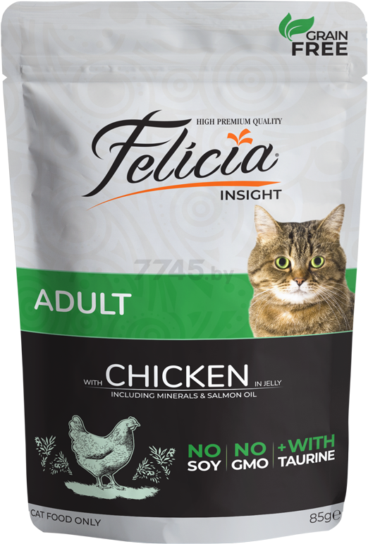 Влажный корм для кошек FELICIA Adult Grain Free курица пауч 85 г (8682831200053)