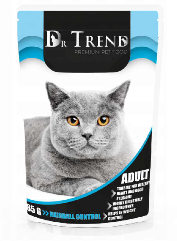 Влажный корм для кошек DR.TREND Adult Hairball Control пауч 85 г (4820215368490)