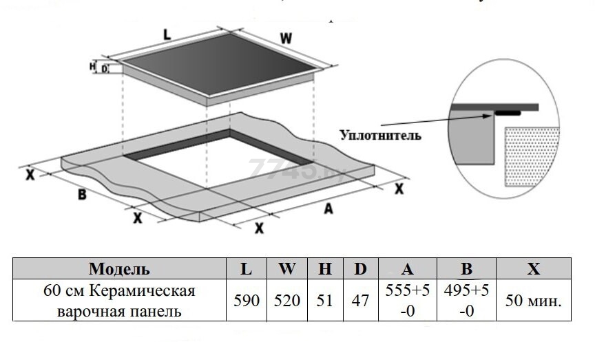 Панель варочная электрическая WEISSGAUFF HV 642 BSG (HV642BSG) - Фото 5