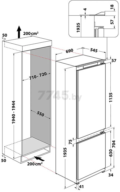 Холодильник встраиваемый WHIRLPOOL SP40 812 EU 2 (SP40812EU2) - Фото 10