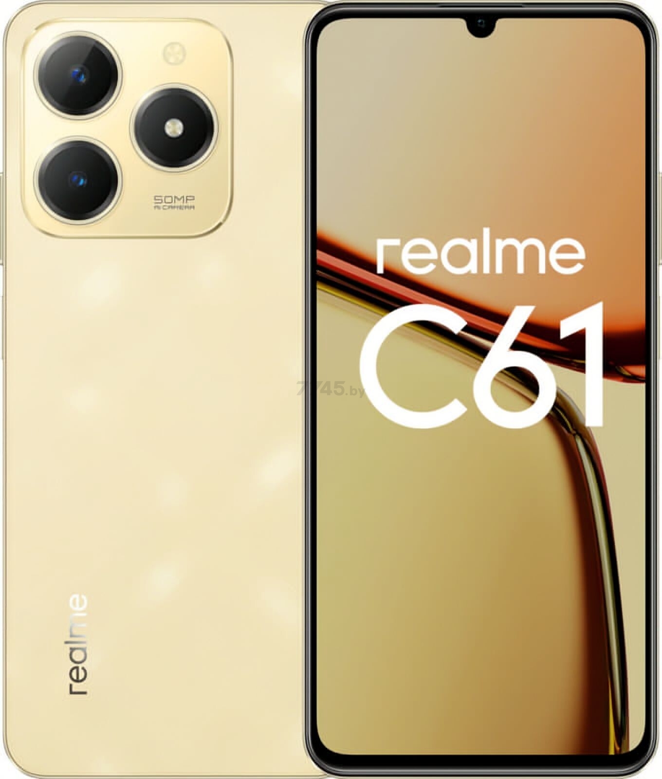 Смартфон REALME C61 8GB/128GB Sparkle Gold - Фото 2