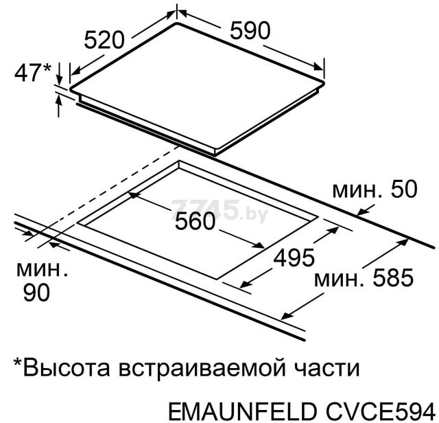 Панель варочная электрическая MAUNFELD CVCE594PBK (КА-00021773) - Фото 8