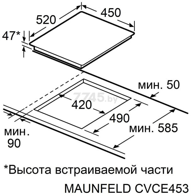 Панель варочная электрическая MAUNFELD CVCE453SDBK (КА-00022304) - Фото 8