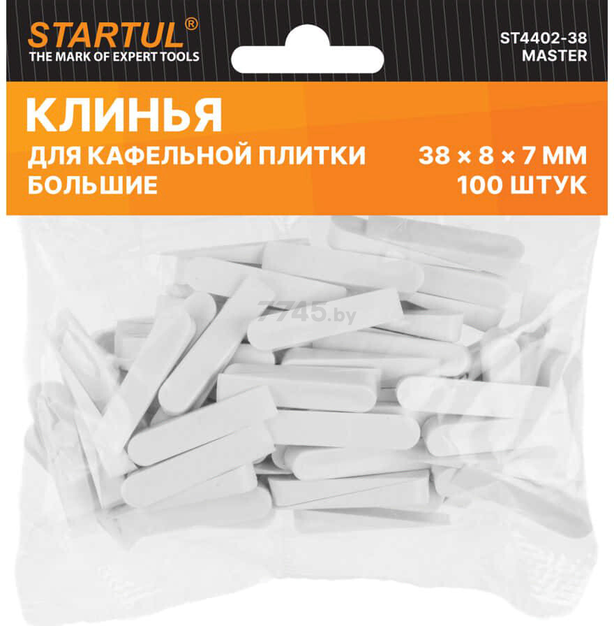 Клин для укладки кафельной плитки большой STARTUL Master 100 штук (ST4402-38)