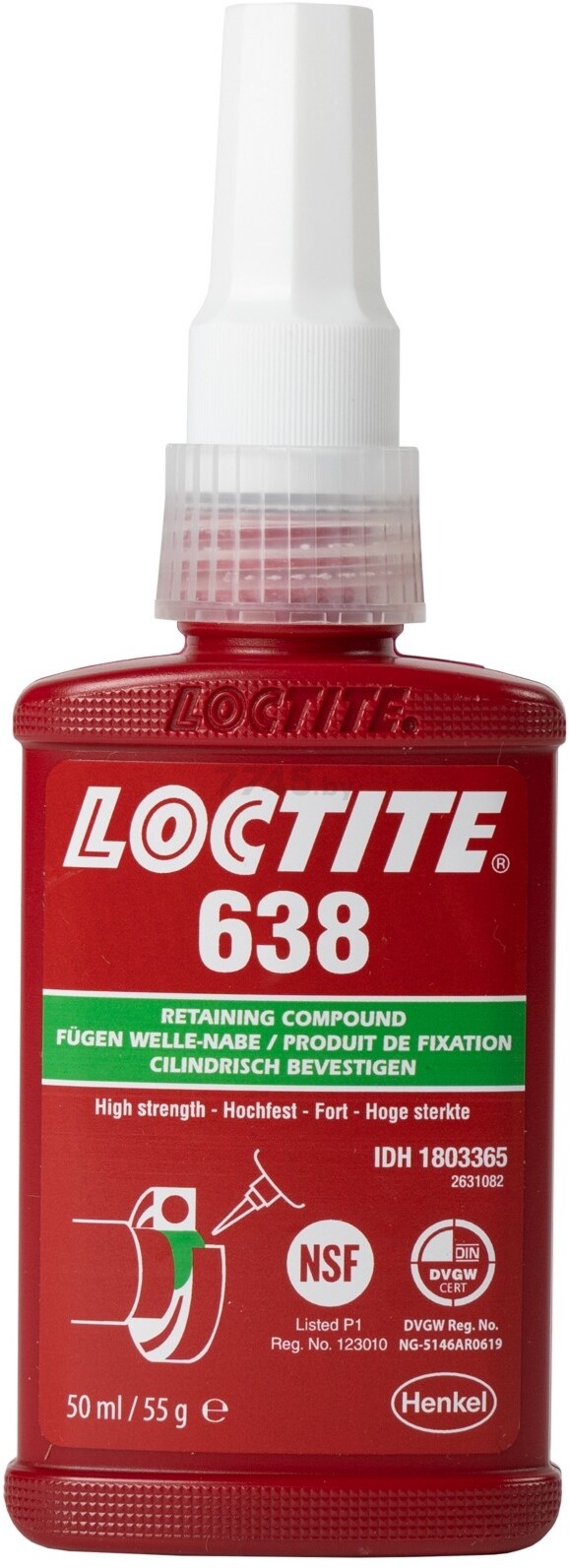 Фиксатор вал-втулочный LOCTITE 638 50 мл (387886)