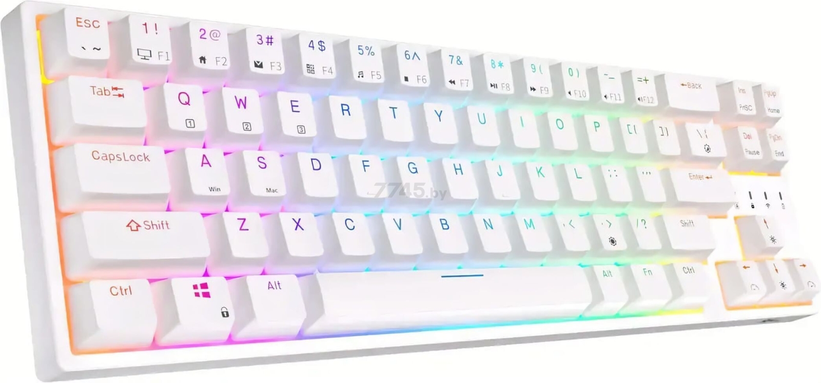 Клавиатура игровая беспроводная механическая ROYAL KLUDGE RK68 Plus RGB White (Red switch) - Фото 2