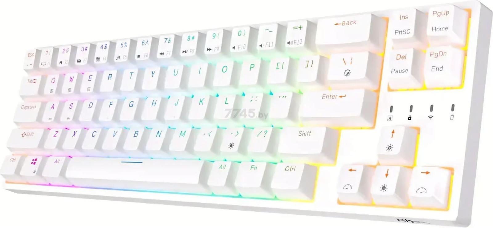 Клавиатура игровая беспроводная механическая ROYAL KLUDGE RK68 Plus RGB White (Red switch) - Фото 3