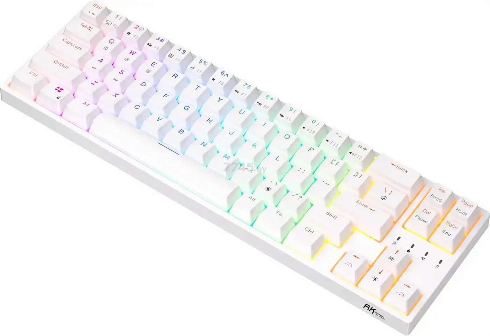 Клавиатура игровая беспроводная механическая ROYAL KLUDGE RK68 Plus RGB White (Red switch) - Фото 4