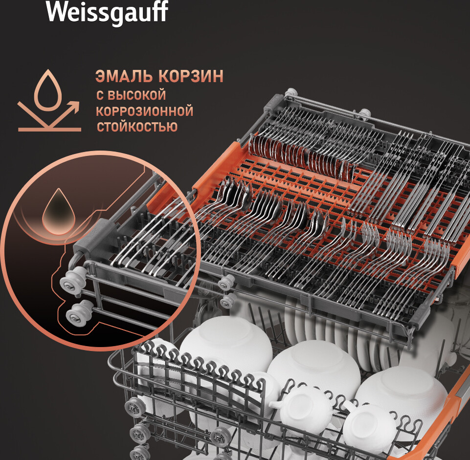 Машина посудомоечная встраиваемая WEISSGAUFF BDW 6037 (BDW6037) - Фото 16