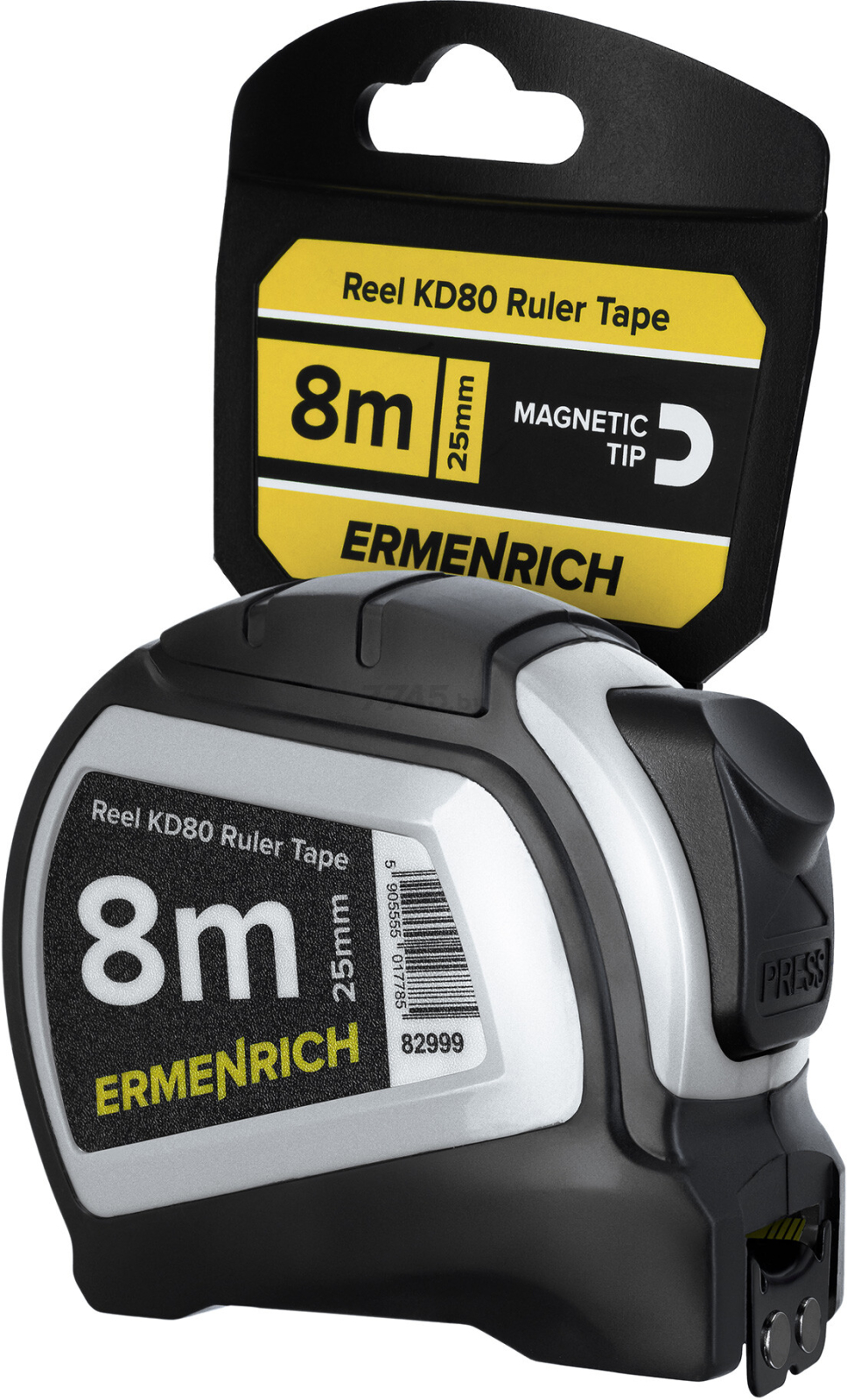 Рулетка 25 мм 8 м ERMENRICH Reel KD80 (82999) - Фото 6