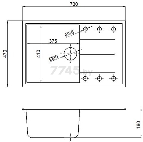 Мойка из искусственного камня AV ENGINEERING Benefit черный (AVE730470BKA) - Фото 4