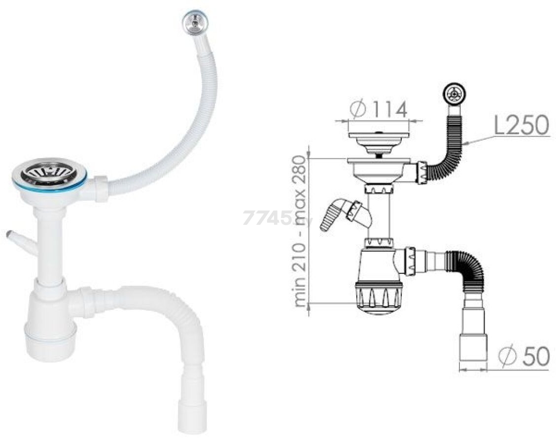 Мойка из искусственного камня AV ENGINEERING Unit черный (AVE550500BKA) - Фото 5