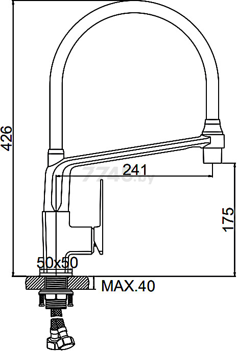 Смеситель для кухни графит LEDEME L4078U-12 - Фото 2