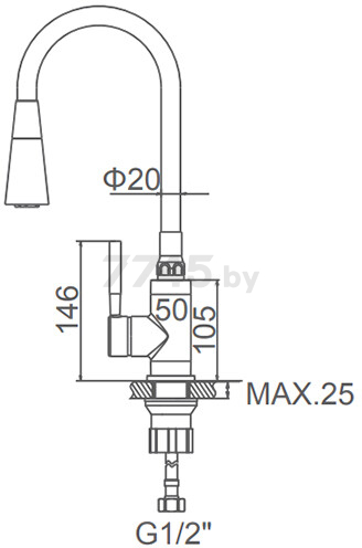 Смеситель для кухни красный LEDEME L4199-1 - Фото 3